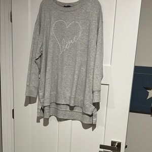 Jane and Delancey Gray Oversized Long Sleeve Hoodie